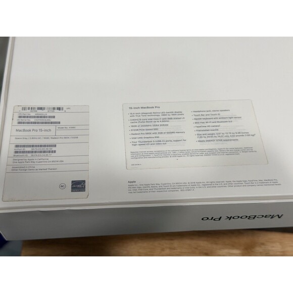 Apple MacBook Pro 2018 15.4" Intel Core i7 2.6GHz 16GB RAM 512GB SSD A1990 - Picture 2 of 7